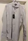 Hugo Boss Mens 41 16 Long Sleeve Slim Fit Large Grey Patterned NONIRON BRAND NEW