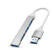 4-in-1 USB Hub Docking Station - Silver or Grey