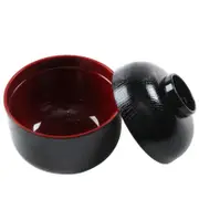 Miso Soup Bowl With Lid Rice Bowl Traditional Plastic Lacquered Black And Red Bowl For Other Foods As Well Such As Ice Cream Salads Fruits Snacks A