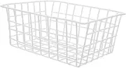 GLEAVI Chest Freezer Organizer Deep Freezer Storage Bin for Fruits Vegetables Wire Storage Basket White Lightweight for Home