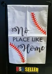 Welcome Garden Flag FREE USA SHIP No Place Like Home Baseball Banner Sign 12x18"