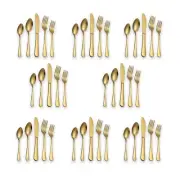 40-Piece Gold Titanium Stainless Steel Flatware Set, Service for 8 Silverware