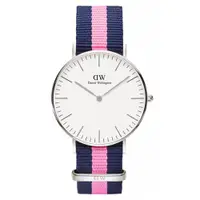 在飛比找ETMall東森購物網優惠-DW Daniel Wellington 經典藍粉紅帆布時尚