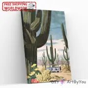 Paint By Numbers Canvas Art Draw Artist Painting Oil Kit Home Decor Wall Cactus