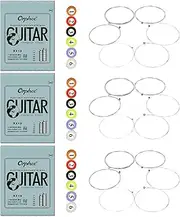 3 Sets Orphee RX19 Nickel Plated Steel Colorful Ball-End Electric Guitar Strings Medium 011, 014, 018, 026, 036, 050