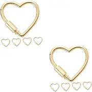 HOODANCOS 2sets Bracelet Clasps Jewelry Supplies Heart Enhancer Clasp Necklace Extender for DIY Jewelry Decorations 5pcs*2