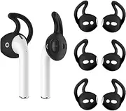 [3 Pairs] Silicone Tips Covers for AirPods, Proxima Direct Super Thin Anti-Slip Silicone Soft Ear Hooks Eartips Covers Accessories Compatible with Apple AirPods 2&1 EarPods Earbud (Black)