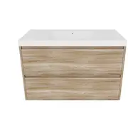 Forme Razor 900mm Wallhung Vanity With Polymarble Top - Walnut