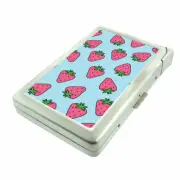 Strawberry Em1 Cigarette Case with Built in Lighter Metal Wallet