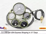 Willys MB Jeep Ford GPW Gauges Kit - Miles Speedometer Temp Oil Fuel Amp-OLIVE