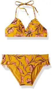 Splendid Littles Girl's 182838 Golden Girlie Bikini Set Butterscotch Size 10