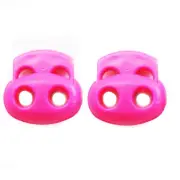 2 Shoelace Buckle Rope Clamp Cord Lock Stopper Run Sports Shoe Lace Pink New