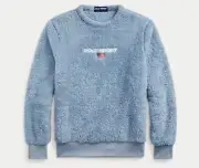 NEW Polo Sport Ralph Lauren USA Smurf Blue Sherpa Jacket Pullover Size Large