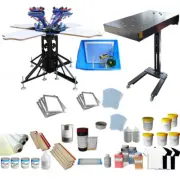 4 Color Silk Screen Printing Press Kit Adjustable Press Pritner & Flash Dryer
