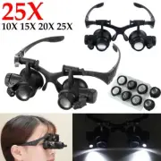 Magnifying Glass with LED Light 10X/15X/20X Headband Jeweler Eyewear Loupe