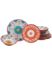 Certified International Melamine Vera Cruz 12pc Dinnerware Set