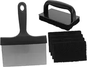 Outanaya BBQ Rack Cleaning Brush Grill Grate Scraper Set Griddle Sponge Tool BBQ Brush for Countertop Kitchen Supplies