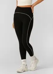[Lorna Jane] Pipe Dream Full Length Leggings in Black, Size - Small S Black