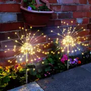 Solar Garden Lights Outdoor Yard Decorative, 2 Pack Firework LED Lights, Sparkle