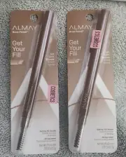 Almay Get Your Fill Brow Pencil, Brunette 802 Define Fill Brush Set of 2 NIB