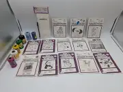 Lot Vintage Pretty Punch 13 Hot Iron Transfer Patterns 7 Yarns Transfer Pen