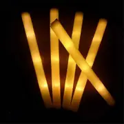 12/15/30/60pcs Bulk Colorful Led Glow Sticks Rgb Led Glow Foam Stick Cheer Tube Dark Light Birthday Wedding Party Supplies 30pcs Yellow