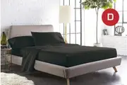 Double Size Black Color 1000TC 100% Cotton Fittd Sheet Flat Sheet Pillowcase Set
