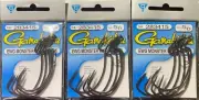 3 PACKS Gamakatsu Monster EWG Hooks 283415 5/0 15 Hooks Total Big Bass Big Hook
