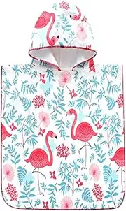 Kids Changing Robe Towel, Kids Microfiber Beach Bathrobe Towel, Changing Robe Hooded Poncho Quick Dry for Surfing, Swimming. (Color : Pink, Size : One Size)