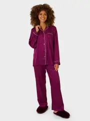 Womens Long Satin Pj Set