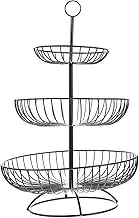 Cabilock Tiered Iron Fruit Basket Serving Tray for Fruits Snacks Desserts Elegant Display Stand for Home Office Parties Picnics Present for Friends
