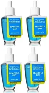 Bath & Body Works Beautiful Day WallFlower Fragrance Refill. 4 Pack 0.8 Oz