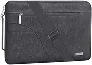 MOSISO Laptop Shoulder Bag Compatible with MacBook Air/Pro, 13-13.3 inch Notebook, Compatible with MacBook Pro 14 inch 2022 2021 M1 A2442, Polyester Briefcase Sleeve with Side Handle, Space Gray