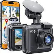 [ROVE] R2-4K PRO Dash Cam, Built-in GPS, 5G WiFi Camera for Cars, 2160P UHD 30fps Dashcam with APP, 2.4'' IPS Screen, Night Vision, WDR, 150° Wide Angle, 24-Hr Parking Mode, Supports 512GB Max, Black