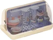 Baby Bottle Drying Rack with Cover | Baby Bottle Drainer Drying Rack with Removable Drain Tray - Feeding Station, Kitchen Cabinet Organizer for Cups Tableware