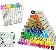 60 Color Marker Set,Adult Color Pens,Double-Headed Art Alcohol Markers,Suitable for Painting, Sketching,Anime,Comics,Fun Graffiti,Permanent Art Markers,Comes With Storage Bag and Drawing Album