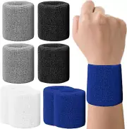 8 Pack Wrist Sweatbands Tennis Wrist Bands Absorbent Sweat Band for Men and Wome