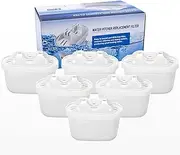 Certified Replacement Water Filter Cartridges for All Brita Jugs,Mavea,Maxtra+ and LEVOIT Water Filter Pitcher- Removes Lead & Arsenic - 6 Pack