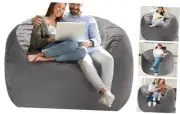 4 FT Bean Bag Chair: 4' Bean Bags with Memory Foam Filled, Large Beanbag