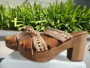 Bed|Stu Crystal Platform Slide Sandal TAN RUSTIC BONE Wmn Size US11 EUR42 UK9