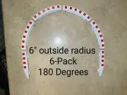 Racing Borders for AFX H.O. Track! 6" outer radius 1/2 turn 6-pc kit w/clips