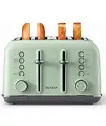BUYDEEM DT640 4-Slice Toaster Extra Wide Slots Retro Stainless Steel with Hig...