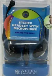 Altec Lansing AHS-433 PC Stereo Headset, Microphone, VoIP, Gaming, Skype New
