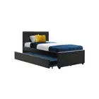 Trundle Bed Frame Wooden King Single Size Base Mattress Leather