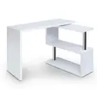 Computer Desk L-Shape Bookshelf White Artiss