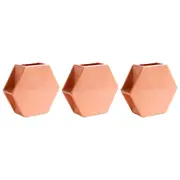 3x Ben David Hex Flower Vase Tabletop Display Home/Lounge Decor Medium Peach