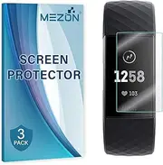 [3 Pack] Ultra Clear Screen Protector TPU Film for Fitness Tracker Fitbit Charge 4 and Charge 3 – High Protection, Shock Absorption (Charge 4, Clear)