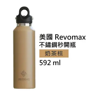 【REVOMAX 銳弗】國際304不鏽鋼秒開瓶保溫杯 奶茶棕 20oz 592ml(專利秒開蓋設計 徹底解放雙手)