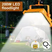 LED Portable Work Light Rechargeable Solar Panel Cordless USB Floodlight Camping