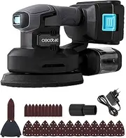 Cecotec PerfectSurface 2120 Delta Cordless Orbital Sander 21 V and 2000 mAh Deltaform, FingerDetail Attachment, 12 Spare Parts, Dust Container, Connection for Vacuum Cleaner, 28000 Vibrations/min